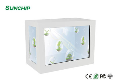 Vetrina LCD trasparente piena di Hd, scatola di presentazione LCD trasparente di Wifi della rete