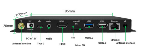 Personalizzabile Media Player Digital Signage Box RK3288 4K Android HD 7-10 Sistema operativo USB WIFI BT Ethernet 4G